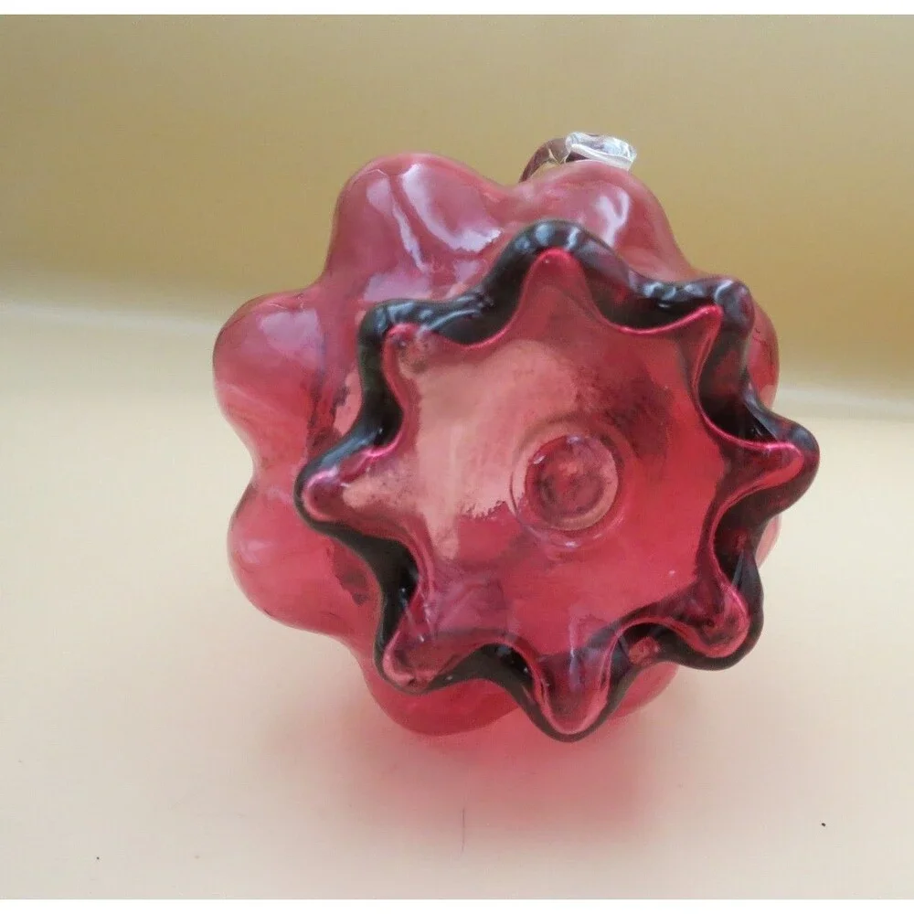 Unbranded Small Cranberry Melon Glass Pitcher